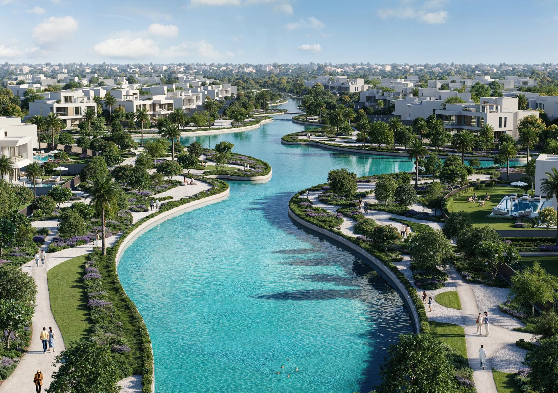 Lunaya lagoon landscape and residences